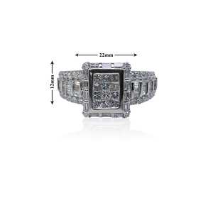 Bague de fiançailles et de mariage en diamant blanc naturel rond et taille princesse de 1,42 ct pour femme, en argent sterling 925, vente en gros - Product Image 5