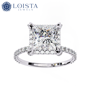 Especially Elegant Engagement Ring Diamond Princess Cut Laboratory Diamond Ring - Product Image 2