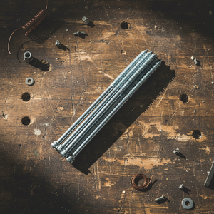 สกรูไม้สองหัว ขนาดเมตริกและนิ้ว หัวแฉก เกลียวบางส่วน ระดับ 4.8 6.8 เหล็กกล้าคาร์บอนชุบสังกะสี PDC เส้นผ่านศูนย์กลาง M6-M12 มาตรฐาน DIN - Product Image 1