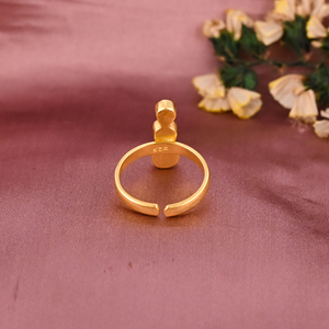 925 Sterling Silver Natural Green Onyx Three Gemstone Gold Plated <b>Adjustable</b> <b>Ring</b> - Product Image 3
