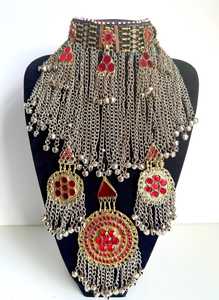 OEM ODM 2026 Dernières Créations Parures de Bijoux Vintage Afghans Kuchi pour Mariage et Fêtes, Bijoux Afghans Faits Main pour Femmes, Collier et Boucles d'Oreilles - Product Image 2