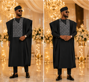 Agbada Africana de Lujo Personalizada para Hombre, Traje Tradicional Nigeriano para Boda - Product Image 3