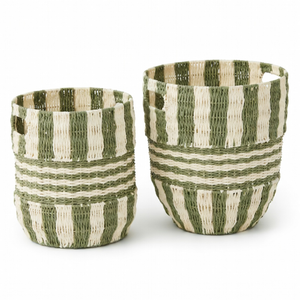 Cesta Moderna Decorativa de Seagrass para Plantas, Maceta de Jardín Interior, Cesta de Almacenamiento de Seagrass Tejida a Mano con Rayas para Oficina - Product Image 2