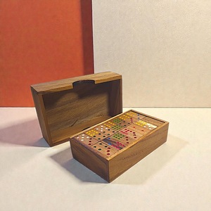 ILAHI's Colored Wooden Double Six <b>Domino</b> <b>Game</b> <b>Set</b> 28 Pcs Eco-Friendly Carved Engraved Antique Design Rectangle High Wooden Box - Product Image 4