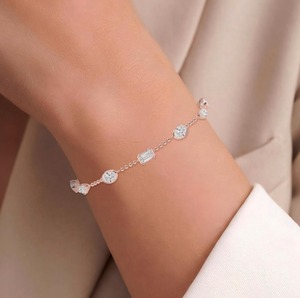 Dazzling 3.48 CTW Mixed Shape Lab Grown Diamond <b>Beaded</b> <b>Bracelet</b> in 9K Rose Gold - Product Image 1