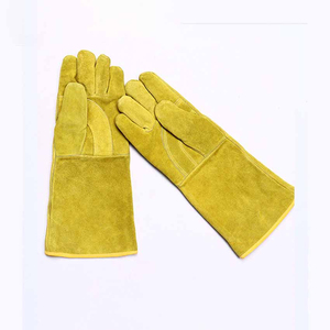 Professional Wholesale Leather Welding <b>Gloves</b> Wit White Leather Welding <b>Gloves</b> Straight Thumb No Lining - Product Image 5