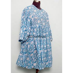 Vestido de Verano para Mujer, Estampado Digital, de Algodón No Tejido, Manga Corta, Estilo Floral, Corte en A, Ecológico, Casual y Elegante para Uso Diario - Product Image 4