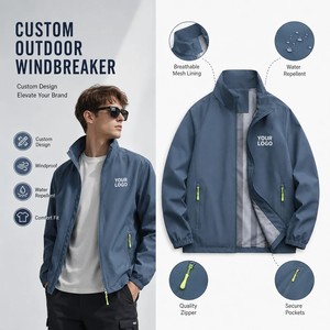 High-quality Waterproof Wind <b>Jacket</b> Zipper <b>Packable</b> Windproof Cycling Clothing Hood Outdoor Hiking Windbreaker <b>Jacket</b> - Product Image 2