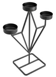 Porte-bougie noir moderne de luxe avec revêtement en poudre, élégant et de qualité supérieure - Product Image 6