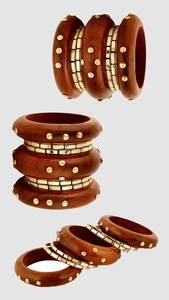 Bracelets en bois avec accents plaqués or, style ethnique tendance, unisexe, bijoux faits à la main, mode - Product Image 6