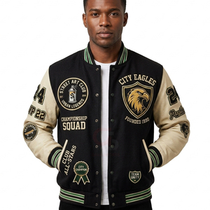 Chaqueta Varsity de Béisbol para Hombre, Talla Grande, con Logotipo Bordado Personalizado, Impermeable, Transpirable y Ecológica, con Botones, Modelo 2026, Superventas - Product Image 5