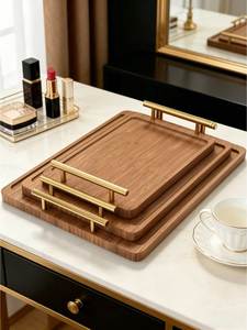 Elegante Bandeja de Madera para Comedor y Decoración del Hogar, Bandeja de Servir Irregular Hecha a Mano, Plato Decorativo Minimalista de Madera Sólida - Product Image 5
