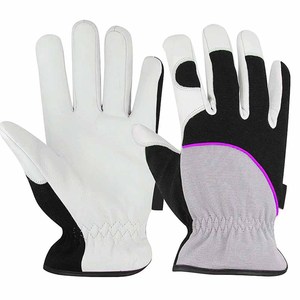 Gants de travail robustes et durables en cuir de chèvre, pointes des doigts antidérapantes, poignets élastiques, doublure polaire, usage général, sécurité - Product Image 3