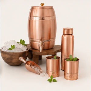 Ensemble distributeur d'eau en cuivre martelé pur avec réservoir de stockage et robinet anti-fuite pour la décoration de la cuisine domestique, commandes en gros personnalisables - Product Image 4