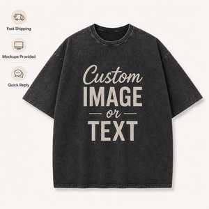 T-shirt vintage délavé à l'acide pour homme, coton premium, coupe ample, style rétro streetwear, décontracté, mode été - Product Image 3