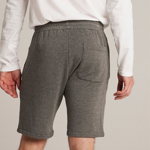 Shorts Bermuda Vintage en Coton Gris Uni pour Homme, Taille Haute, Fermeture à Cordon, Décontracté, Respirant, Tissu en Laine, Poches - Product Image 4