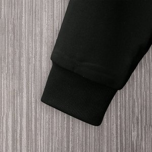 Sweat-shirt à capuche surdimensionné pour homme, gris et noir, manches longues, décontracté, pour l'automne, tricoté, coupe classique, couleur unie - Product Image 3