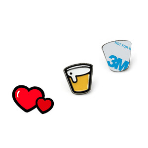 Bulk Beer Lover Silver-Plated Modern Enamel Custom <b>Metal</b> Badge Sticker with Silk Screen Printing for Phone Souvenir Giveaway - Product Image 3
