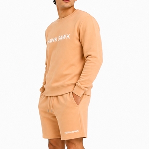 Custom <b>Men</b> Sweatshirt <b>Shorts</b> Set Crew Neck Sweatshirt Soft Fabric Comfort Fit Casual <b>Fleece</b> Loungewear <b>Men</b> Sweatshirt <b>Shorts</b> Set - Product Image 3