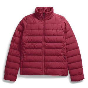 Blouson matelassé bordeaux pour femme, col montant, fermeture éclair, coupe-vent, décontracté, hiver, extérieur polyester, coupe ajustée - Product Image 6