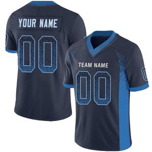 Maillot de football américain personnalisable pour homme, col en V, manches courtes, impression sublimée, polyester anti-humidité - Product Image 1