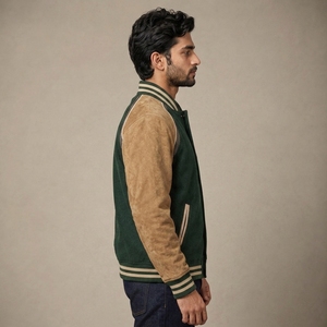 Casual Winter Varsity <b>Canvas</b> <b>Jackets</b> Wholesale Unisex Custom Men's Quick Dry Breathable Eco-Friendly Front Logo Digital Printing - Product Image 4