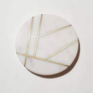 Juego de Posavasos de Mármol Ecológicos y Duraderos, Lavables, de Piedra Natural para Servir Bebidas, Posavasos Premium - Product Image 3