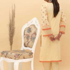 2PC Pantalon de costume cambric en coton sérigraphié pour femmes Collection PS4970 - Product Image 1