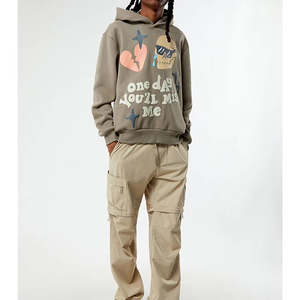 Sweat à capuche imprimé pour homme de qualité supérieure, hiver, logo personnalisé, respirant, 100% coton, poche surdimensionnée, unisexe - Product Image 5