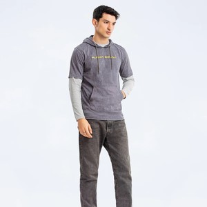 Unisex Gray Hooded Sweatshirt Regular Fit 100% Cotton Fleece Pocket Casual Winter <b>Hoodie</b> Digital Printing Anti-Wrinkle - Product Image 3