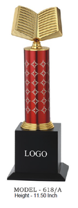 Trophée en métal, colonne rouge, plaqué or, gravure, base en bois noir, modèle 618 A B C, récompense de rentrée scolaire et de remise des diplômes - Product Image 4