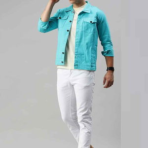 Top Quality Men <b>Jeans</b> Jacket Wholesale Custom Solid Color Denim Jacket Pakistan Export Manufacturer Apparel - Product Image 2