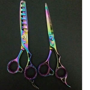 Tijeras de Peluquería de Titanio Azul Rey, Tijeras Profesionales para Peluquería, Tijeras de Entresacar Tipo V para Diestros - Product Image 2