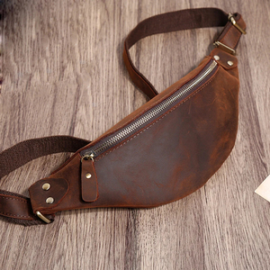 Bolso de Pecho de Cuero Genuino Vintage con Cierre de Cremallera, Duradero, para Uso Diario, Todas las Temporadas, para Hombre - Product Image 6