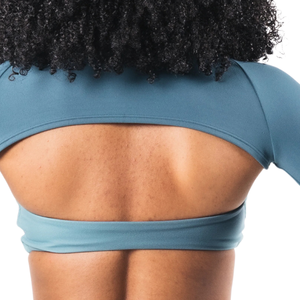 <b>Women's</b> Long Sleeve <b>Shrug</b> Crop Top Stretch Fit Lightweight Fabric Athletic Workout Yoga Gym Layered Activewear Style - Product Image 6