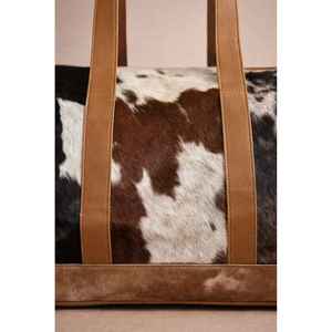 Sac de voyage vintage en cuir véritable avec fermeture éclair, grande capacité, portable, pour le week-end, LHDB-0035 - Product Image 4