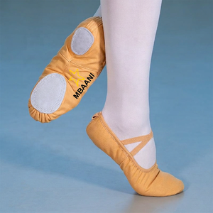 Zapatos de Ballet Suaves MBAANI, Parte Superior de Lona, Suela de Goma, Zapatos Planos de Baile para Niñas, Zapatos de Baile Planos con Parte Superior de Lona - Product Image 3