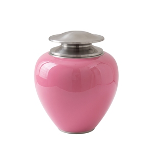 Urne funéraire blanche pure pour cendres humaines – Vase commémoratif artisanal en aluminium brillant avec couvercle en étain brossé - Product Image 3