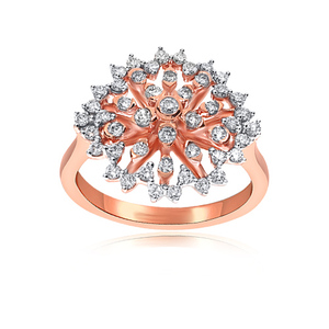 Anillo de Mariposa con Acabado en Oro Rosa Premium y Piedra de Color Blanco Zafiro con Detalles Brillantes de Circonia Cúbica - Product Image 3