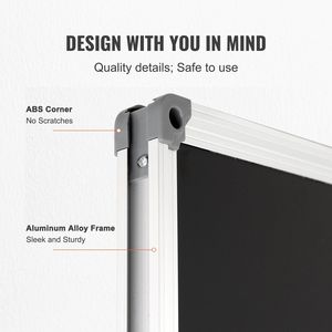 Pizarra Negra Grande de 70 x 40 Pulgadas con Marco de Aluminio, Incluye 1 Borrador Magnético y 3 Borradores de Pizarra - Product Image 4