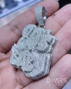 Pendentif personnalisé avec nom ou numéro, serti de moissanite taille brillant, style Hip Hop Rock Rapper, bijoux de mode - Product Image 3