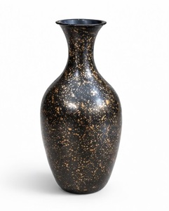 Sleek <b>Black</b> Vase with Golden Speckles Perfect Centerpiece for Living Room Premium Metallic Finish Decorative Flower Pot for Home - Product Image 2