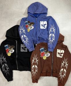 Sweat à capuche unisexe avec appliques, sérigraphie, fermeture éclair, cordon de serrage, meilleure qualité, logo et couleur personnalisés - Product Image 5