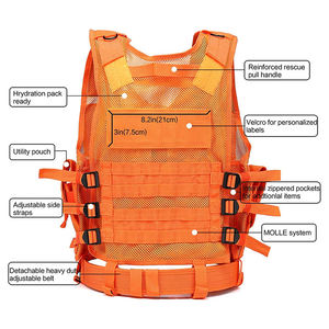 Gilet de chasse ultra-léger orange vif, respirant en polyester, ajustable, pour l'entraînement, avec logo personnalisé OEM - Product Image 6
