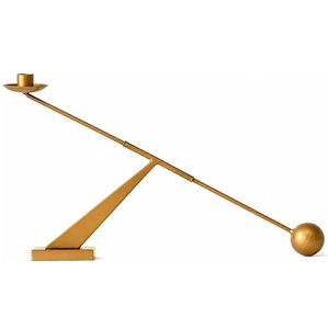 Modern Iron Candlestick Holder with <b>Ball</b> Counterweight Geometric Design Eco-Friendly & Durable Home Decor for Office Bar - Product Image 2