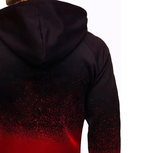 Sweat à capuche zippé dégradé pour homme, coupe classique, décontracté, en polyester tricoté à manches longues, idéal pour l'automne - Product Image 6