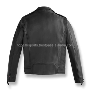 Blouson de moto en cuir véritable pour homme, tendance, marron désert, col rabattable, fermeture éclair, style motard, vêtement d'hiver - Product Image 4