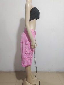 Pantalones Cortos de Mezclilla de Moda Urbana con Bolsillos, Estilo Casual de Verano, Tipo Biker, de Diseñador, Holgados, Cargo, para Mujer - Product Image 6