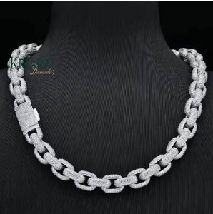 S925 18k Gold Plated Lab Grown Diamond Link <b>Chain</b> Necklace Hiphop Style Unisex Anniversary Everyday Wear Jewelry - Product Image 2