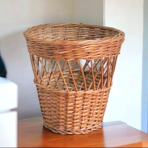 Ecowoodies Round Rattan Waterproof <b>Storage</b> Basket Handcrafted Rustic Style <b>Stackable</b> Food <b>Container</b> for Bathroom Use - Product Image 3